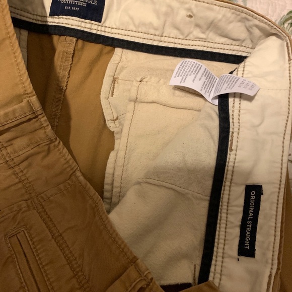 american eagle men’s khaki pants 32/33 - Picture 3 of 4